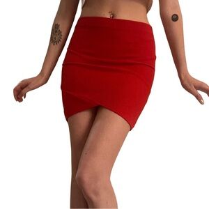 Vintage Forever21 red bandage mini skirt